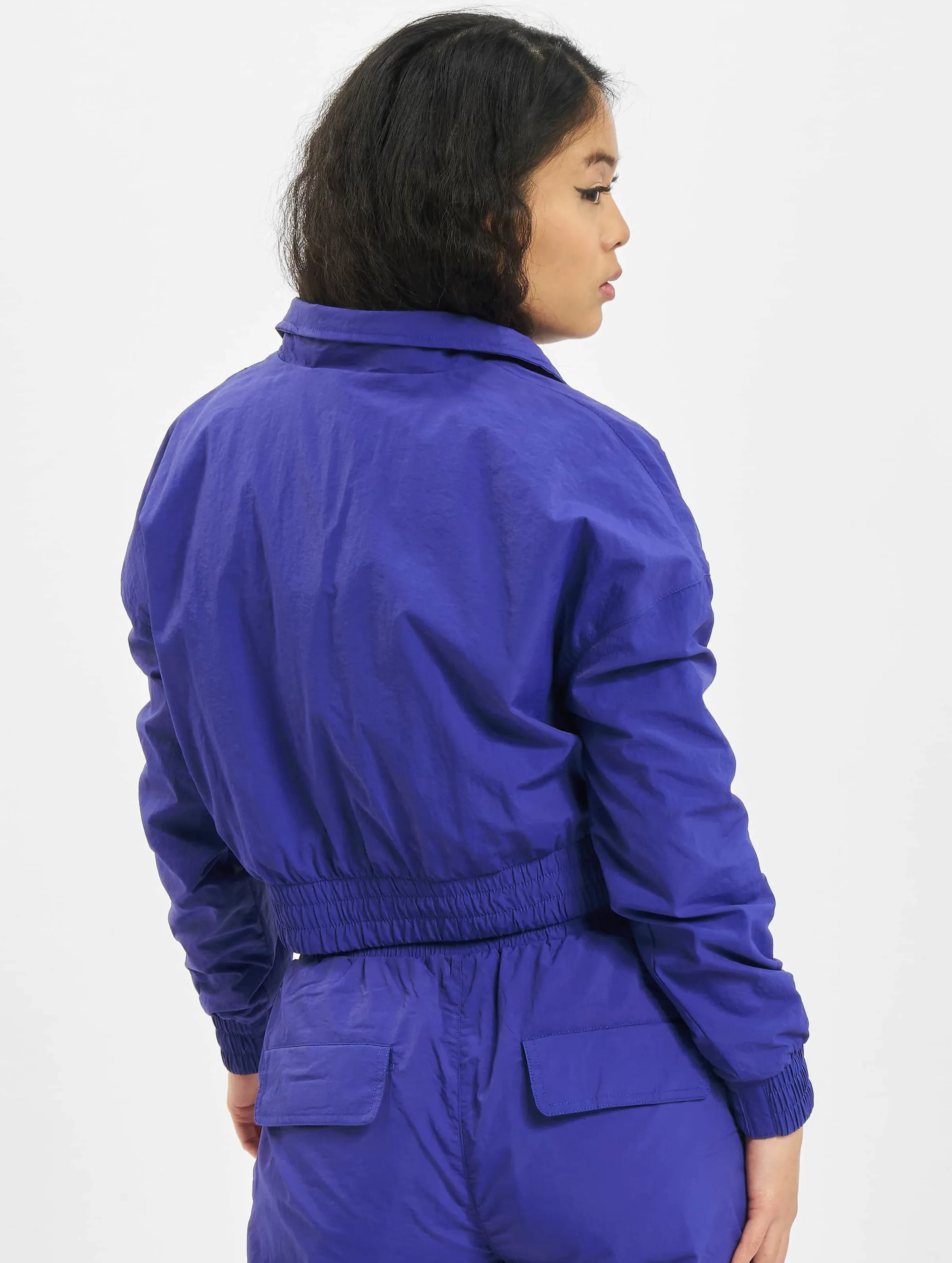 Urban Classics Ladies Cropped Crinkle Nylon Pull Over