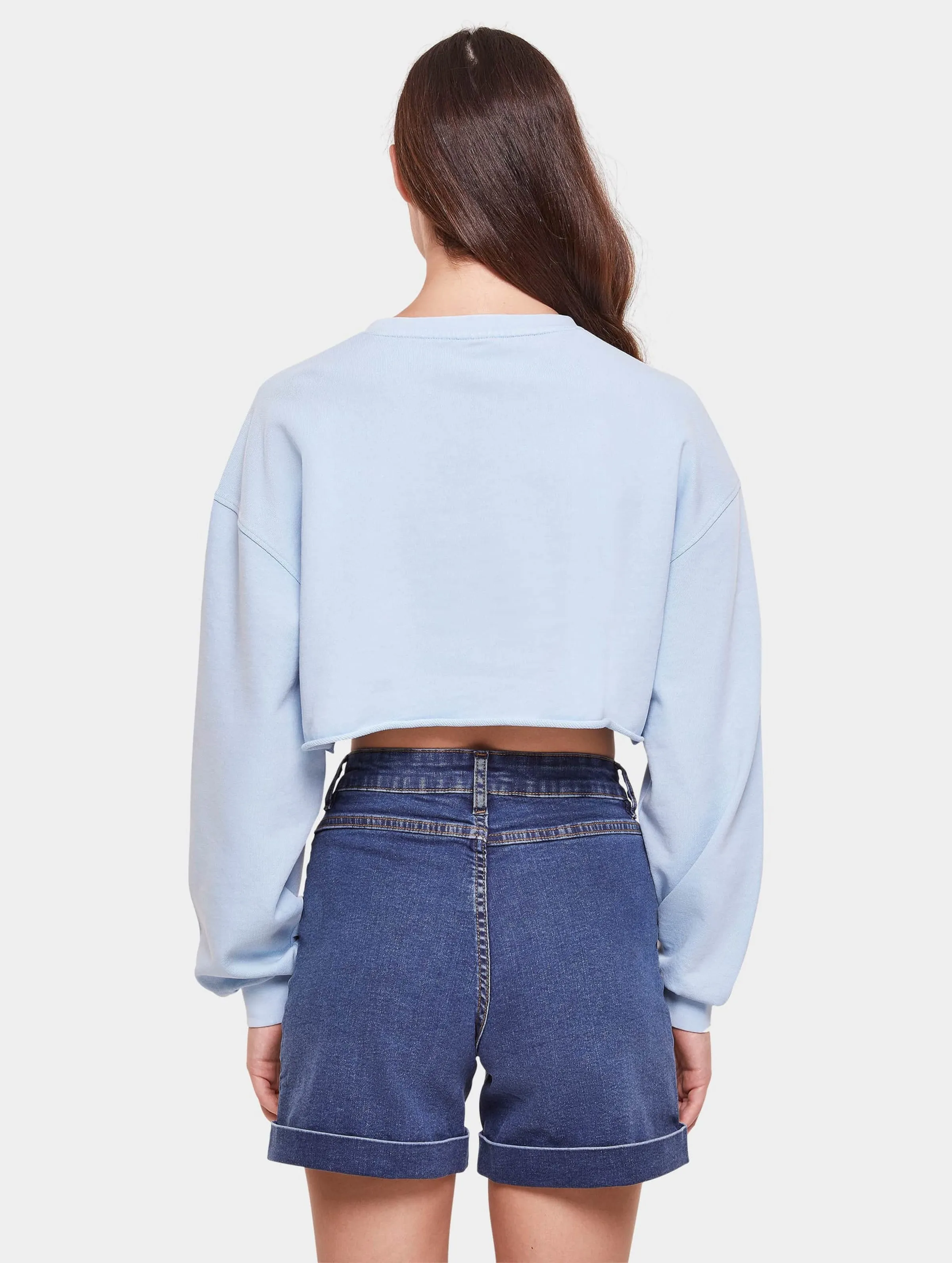 Urban Classics Ladies Cropped Flower Embroidery Terry