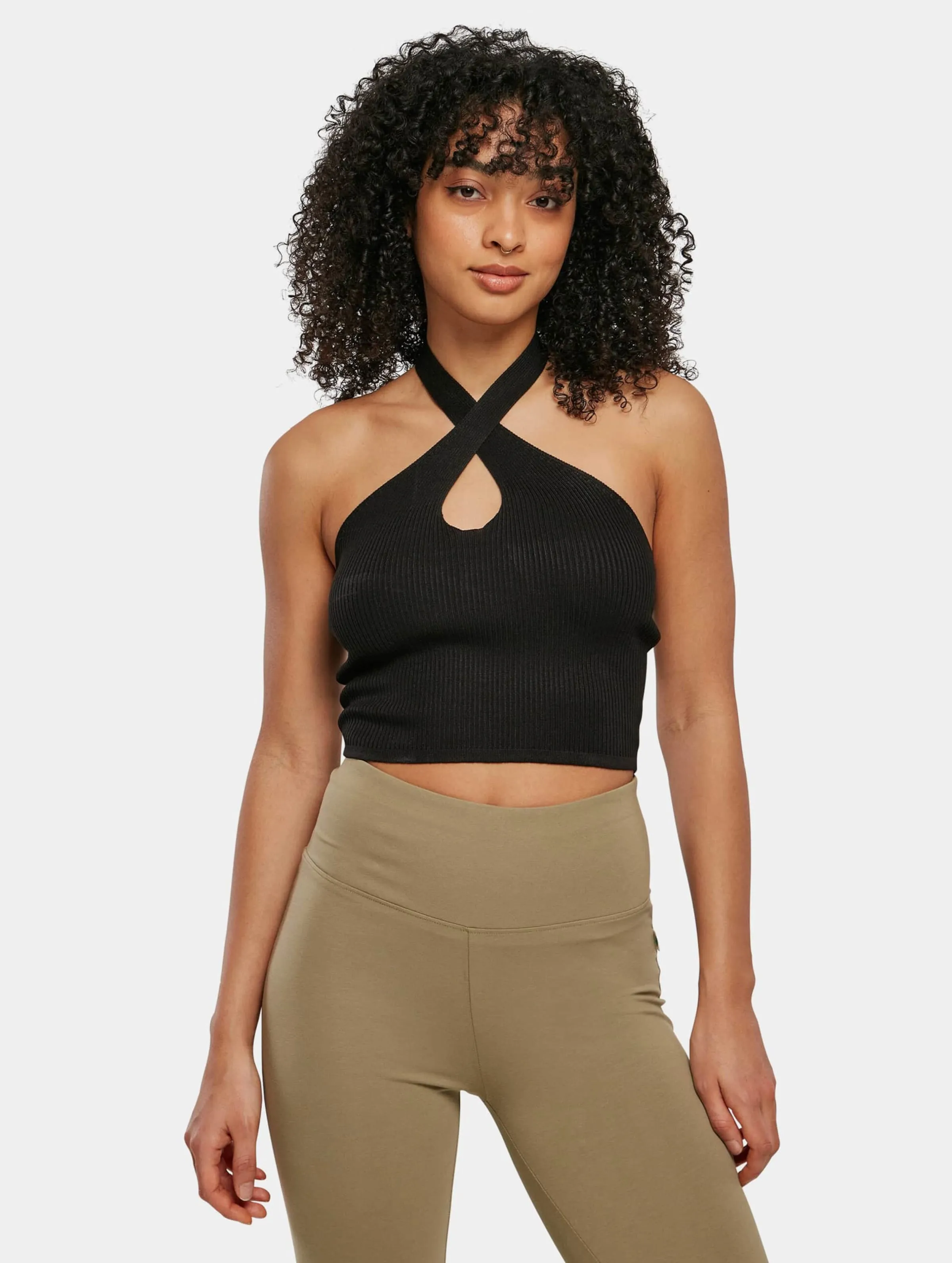 Urban Classics Ladies Rib Knit Crossed Neckholder