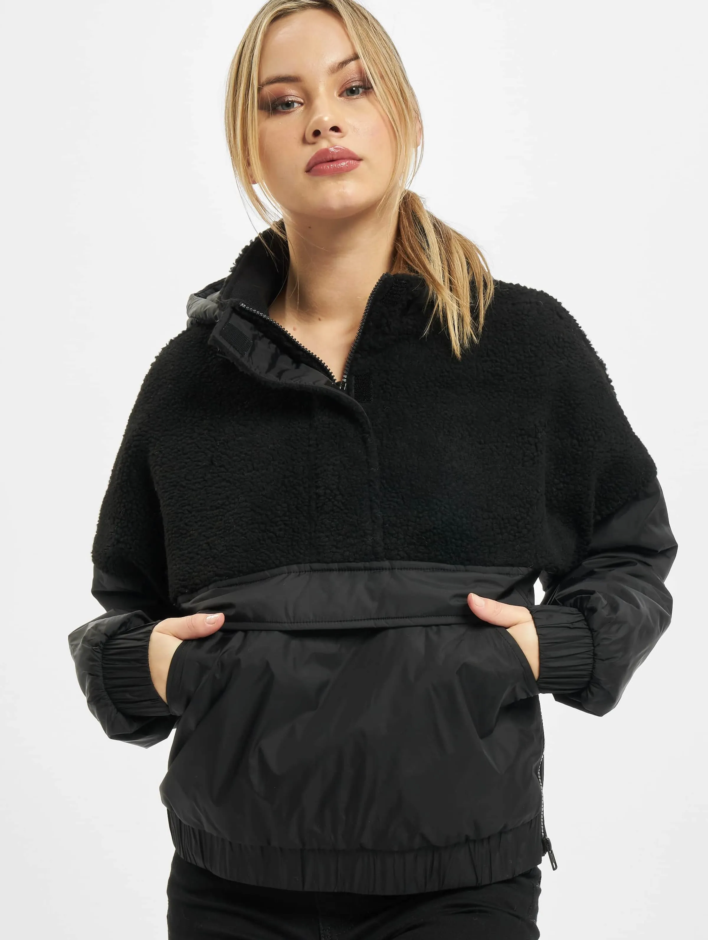 Urban Classics Ladies Sherpa Mix Pull Over