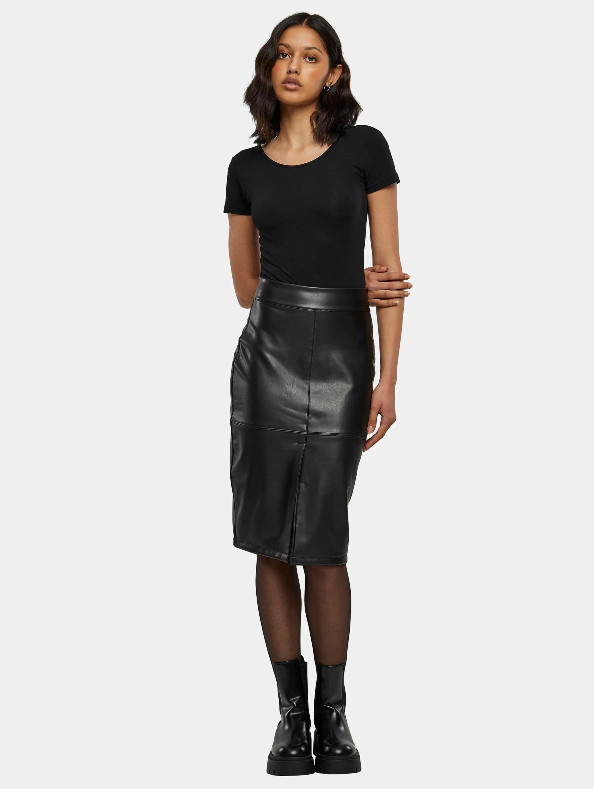 Urban Classics Ladies Synthetic Leather Pencil Skirt