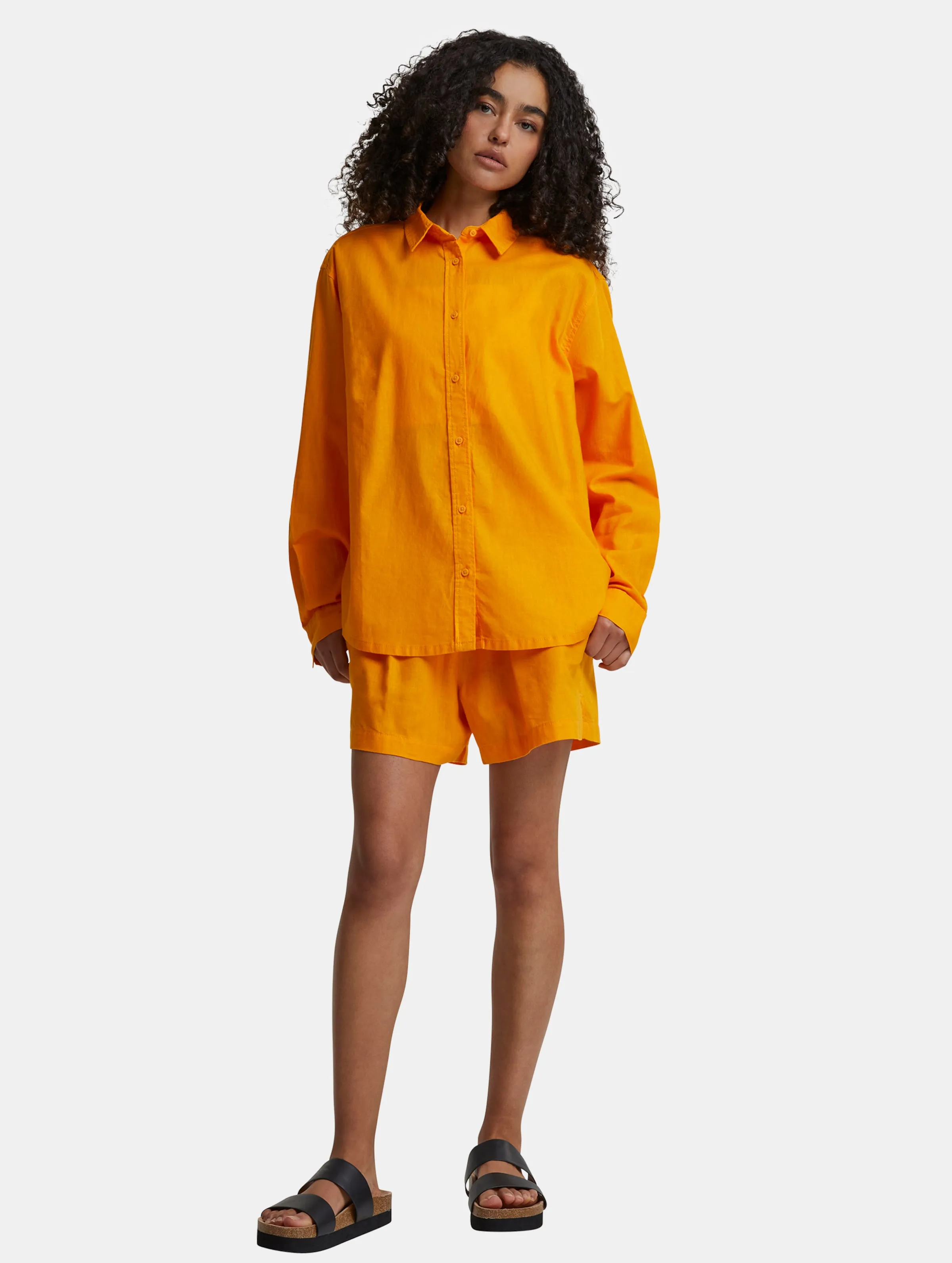 Urban Classics Urban Classics Ladies Linen Mixed Oversized Blusen