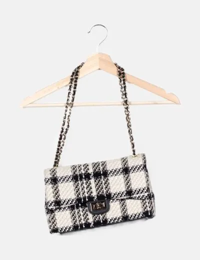 Vera pelle Bolso tweed bicolor