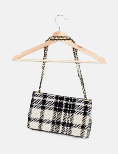 Vera pelle Bolso tweed bicolor