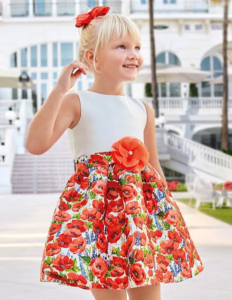 vestido mikado amapolas 5031 abel y lula