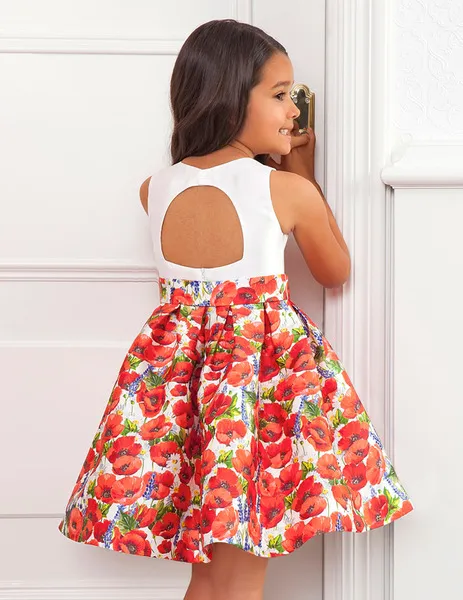 vestido mikado amapolas 5031 abel y lula
