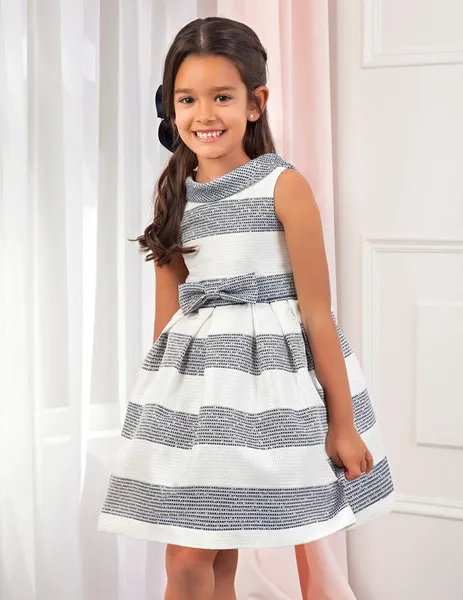vestido rayas fantasia celeste 5012 abel y lula