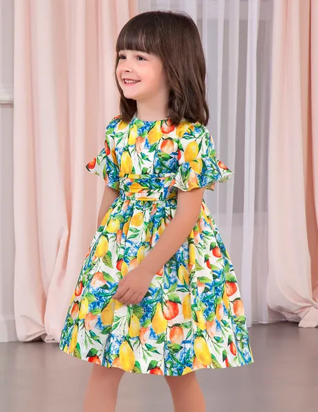 vestido saten limones 5041 abel y lula