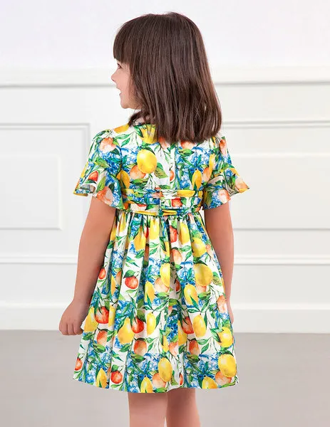vestido saten limones 5041 abel y lula