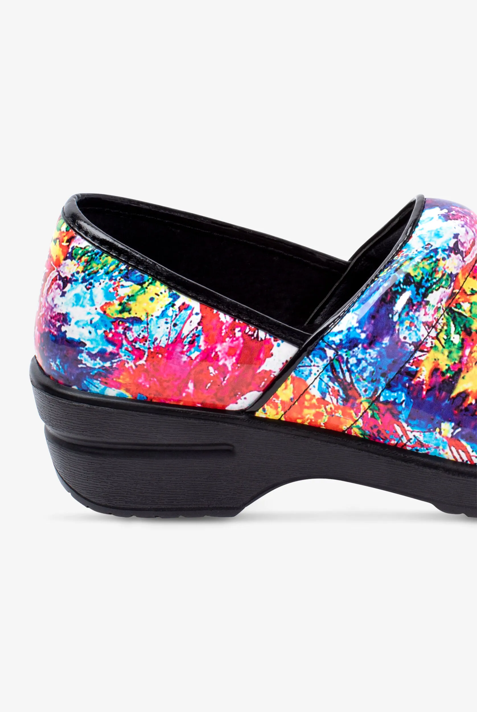 Zuecos de enfermería Savvy Brandy Splatter Paint para mujer